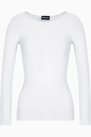 Giorgio Armani Pull à manches longues en viscose au point mousse
