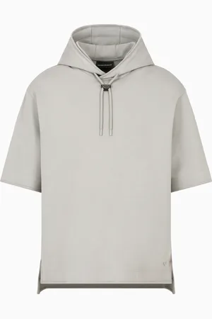 Emporio Armani Sweat-shirt à capuche et manches courtes surdimensionné en jersey ASV