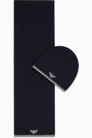 Emporio Armani Ensemble bonnet et écharpe avec aigle brodé