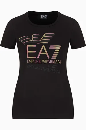 EA7 T-shirt ras-du-cou en coton stretch avec logo Logo Series