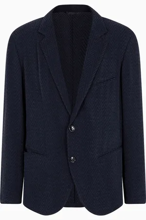 Giorgio Armani Veste à simple boutonnage en cupro et viscose chevron