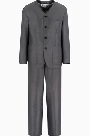 Giorgio Armani Costume à simple boutonnage en laine vierge et soie