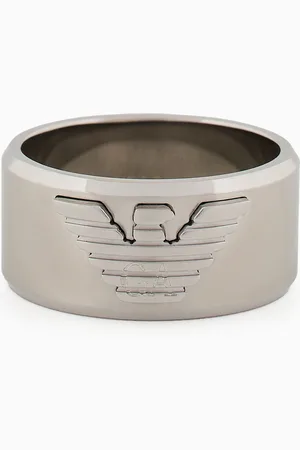 Emporio Armani Bague large en acier inoxydable