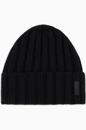 Emporio Armani Bonnet en pur cachemire côtelé