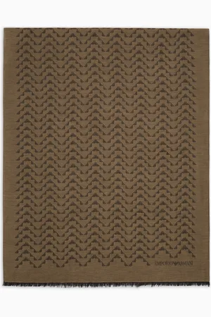 Emporio Armani Étole en mélange modal jacquard avec aigle all over