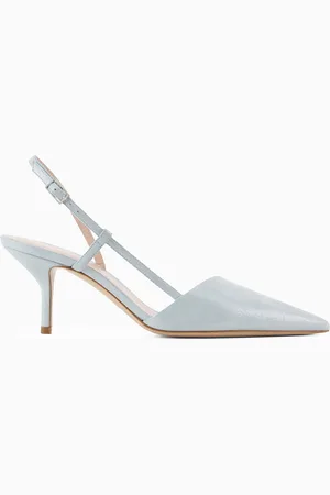 Giorgio Armani Escarpins slingback en cuir suédé laminé