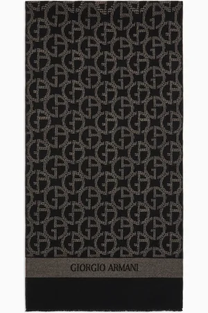 Giorgio Armani Écharpe en laine jacquard monogramme