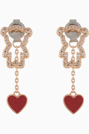Emporio Armani Clous d’oreilles en laiton plaqué or rose 14 ct