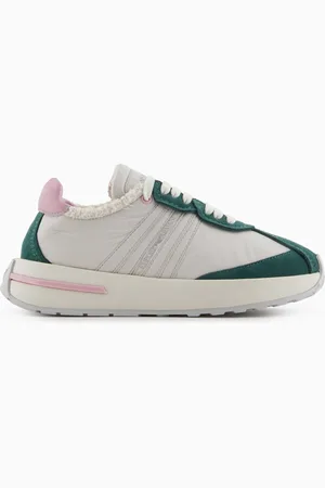 Emporio Armani Sneakers en nylon avec détails en cuir suédé