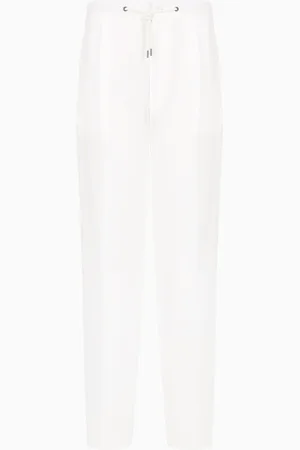 Giorgio Armani Pantalon à une pince en toile de pur lin