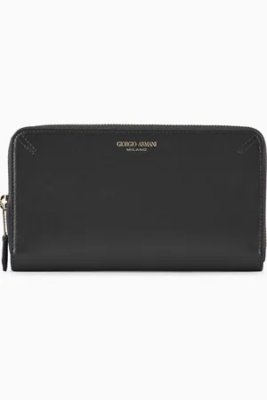 Giorgio Armani Portefeuille la Prima entièrement zippé en cuir liégé