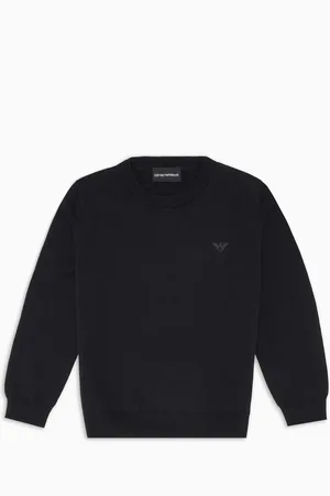 Emporio Armani Pull en laine mélangée avec broderie micro aigle