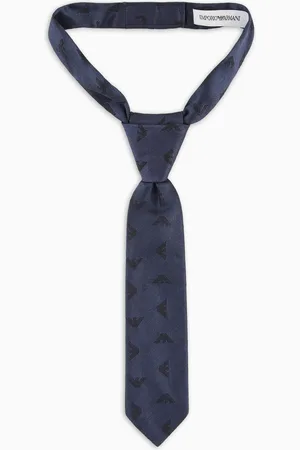 Emporio Armani Cravate en pure soie avec aigles jacquard all over