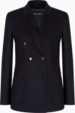 Giorgio Armani Veste croisée en laine vierge et cachemire