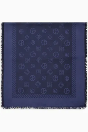 Giorgio Armani Étole en laine vierge et soie jacquard monogramme