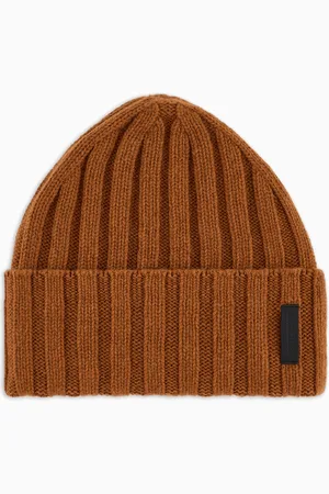 Emporio Armani Bonnet en pur cachemire côtelé
