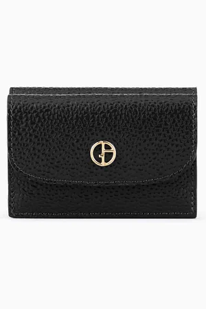 Giorgio Armani Mini portefeuille à trois volets la Prima en vernis effet grain de riz