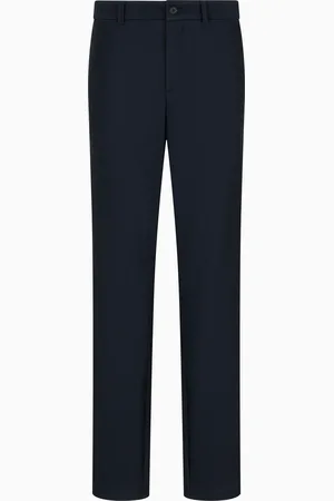 Giorgio Armani Pantalon sans pince en tissu gaufré technique