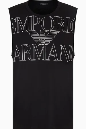 Emporio Armani Débardeur de plage en jersey biologique avec imprimé logo audacieux ASV