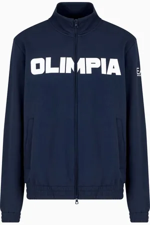 EA7 Olimpia Milano Sweat zippé en jersey de coton