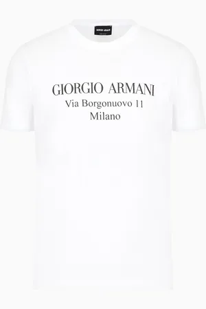 Giorgio Armani T-shirt ras-du-cou Borgonuovo 11 en jersey de coton Pima
