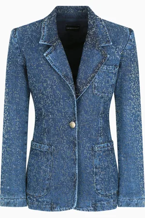 Emporio Armani Blazer en denim avec strass all over