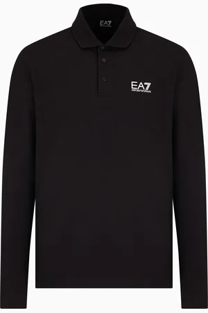 EA7 Polo à manches longues en coton stretch Core Identity