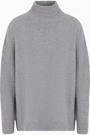 Emporio Armani Pull à col roulé en laine vierge à motif vanisé à carreaux Icon