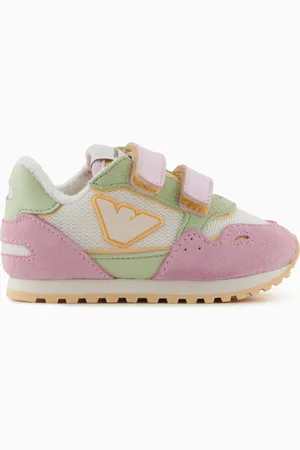 Emporio Armani Sneakers en mesh avec détails en cuir suédé et écusson aigle