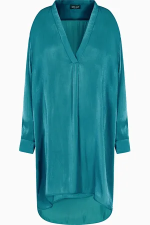 Giorgio Armani Chemise longue en tissu brillant