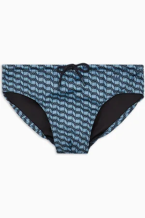 Emporio Armani Slip de bain en lycra recyclé avec logo ASV all over ASV