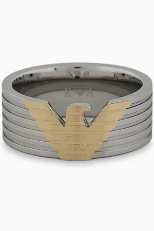 Emporio Armani Bague en acier inoxydable bicolore
