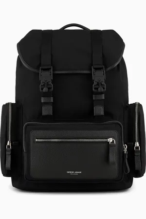 Giorgio Armani Sac à dos en nylon recyclé et cuir grainé ASV