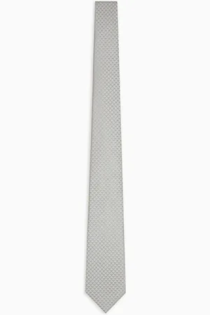 Emporio Armani Cravate en pure soie avec monogramme jacquard