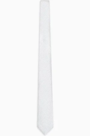Emporio Armani Cravate en pure soie jacquard à motif micro carreaux