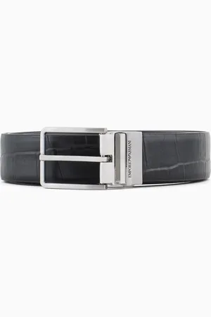 Emporio Armani Ceinture en cuir à imprimé croco