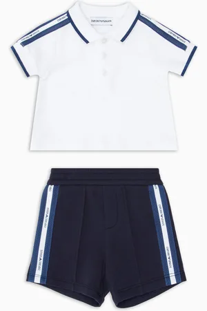 Emporio Armani Ensemble en jersey avec polo et bermuda à bande logo