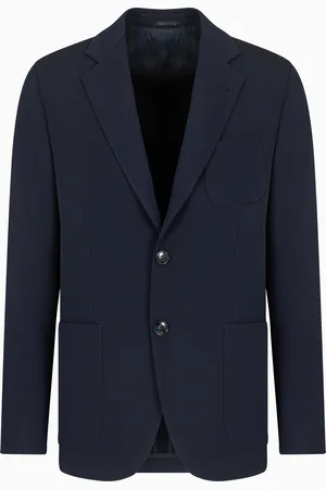 Giorgio Armani Veste gamme Upton à simple boutonnage en laine vierge canneté