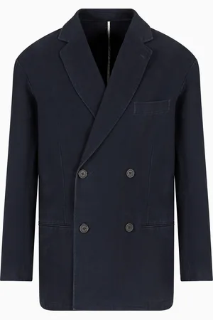 Emporio Armani Blazer à double boutonnage en sergé de tissu bull