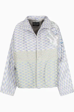 Giorgio Armani Caban en chanvre, lin et soie jacquard