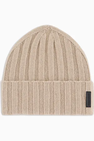 Emporio Armani Bonnet en pur cachemire côtelé