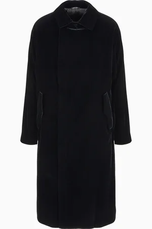 Giorgio Armani Manteau long en velours Giorgio