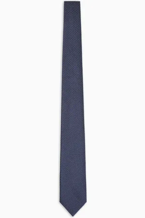 Emporio Armani Cravate en pure soie jacquard à motif micro carreaux