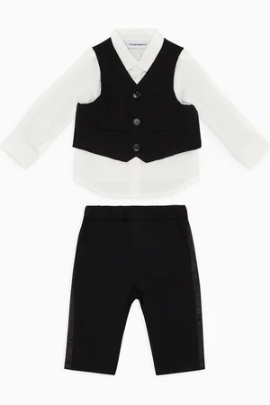 Emporio Armani Ensemble chemise, gilet et pantalon en laine froide