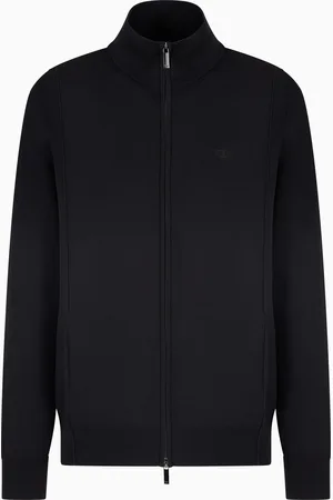 Emporio Armani Cardigan entièrement zippé en maille unie