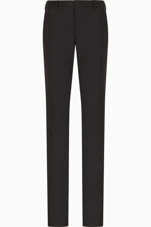 Giorgio Armani Pantalon sans pinces en laine vierge