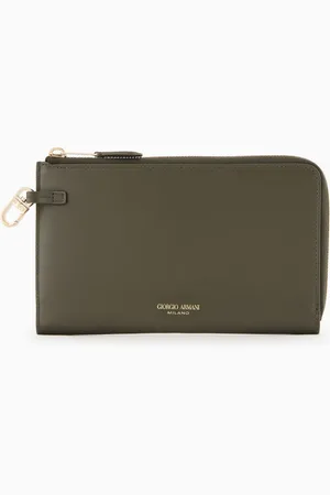 Giorgio Armani Portefeuille entièrement zippé en cuir