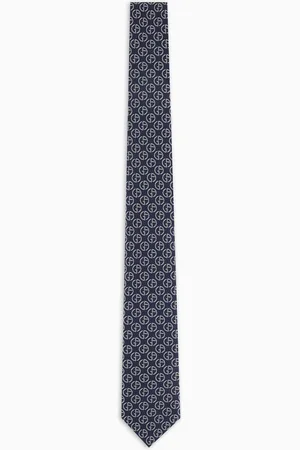 Giorgio Armani Cravate en pure soie jacquard monogramme