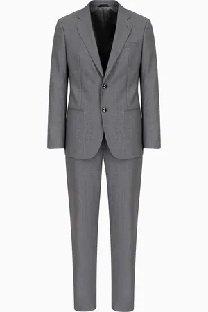 Giorgio Armani Costume à simple boutonnage gamme Soho en laine et cachemire