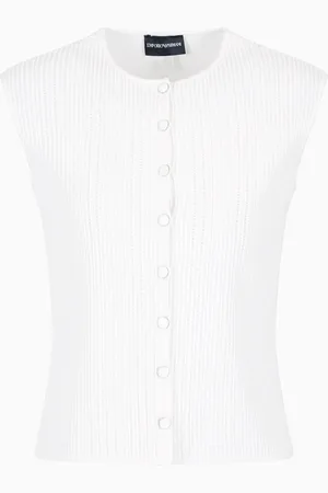 Emporio Armani Veste sans manches en tissu ottoman ajouré